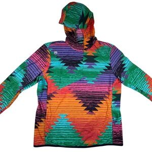 Greyson Clothiers Mens XL Quarter Zip Hooded Windbreaker Southwestern Aztec